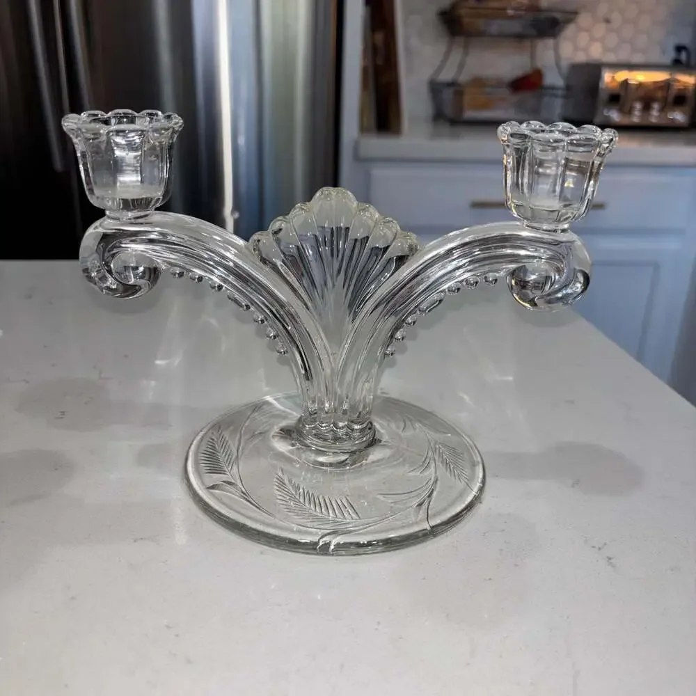 Vintage Tiffin-Franciscan June Night Double Light Candlestick Holders